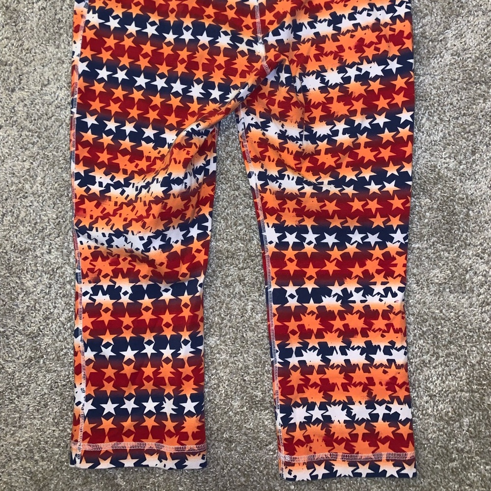 Reebok Orange & White Star leggings size M - Picture 10 of 11